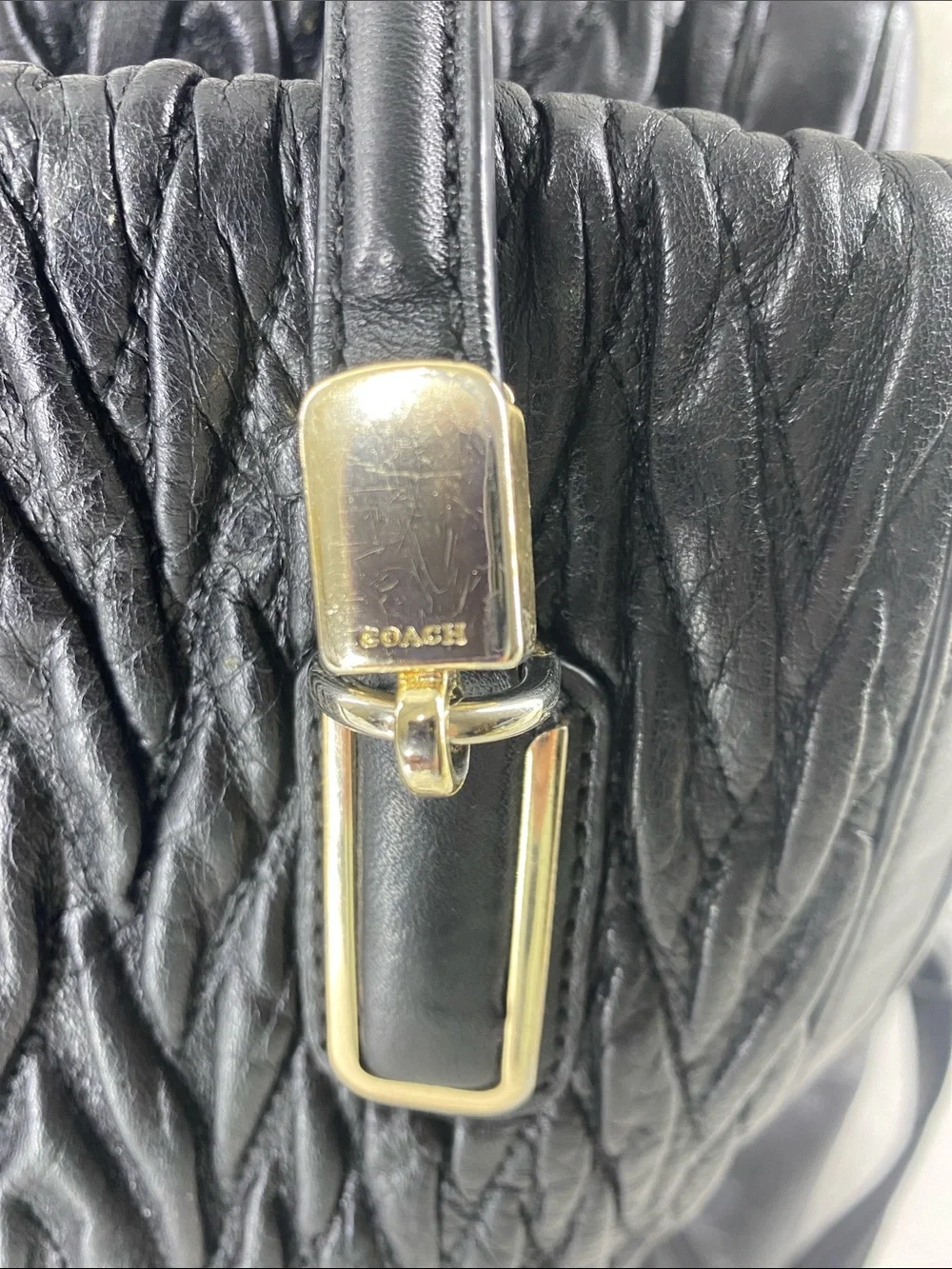 Coach Madison Gathered Twist Leather Satchel